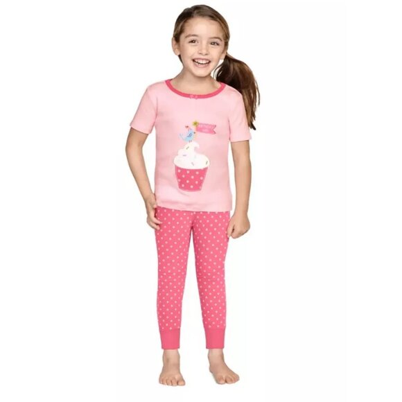 NEW Gymboree Birthday Girl Cupcake Snug Fit Cotton 2-Piece Pjs Set Pajamas Pants - Picture 1 of 4